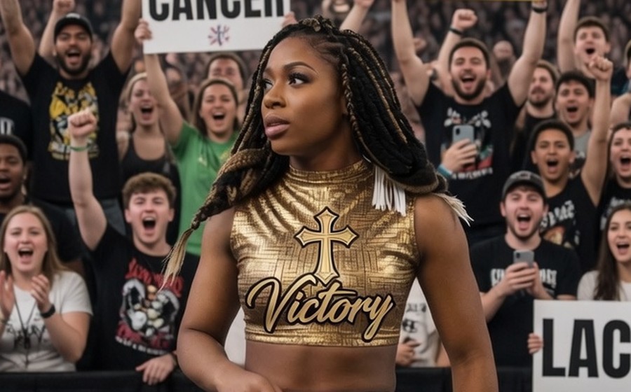 Female warrior standing strong in the arena